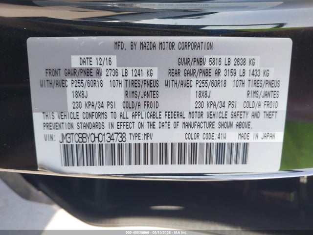 Mazda CX-9 SPORT 2017 JM3TCBBY0H0134738 Image 9