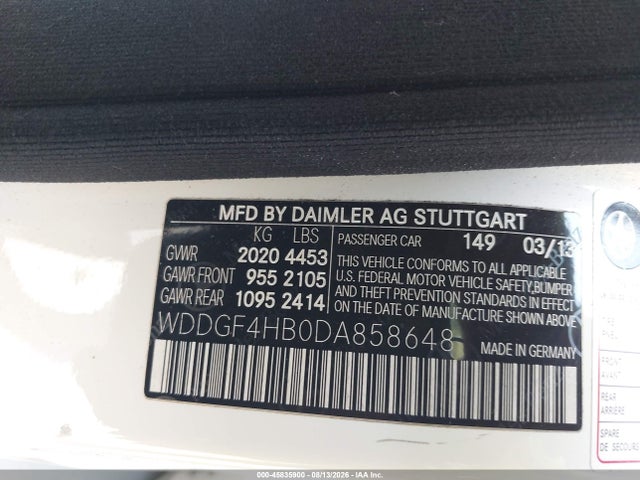 Продажа на аукционе авто 2013 Mercedes-benz C 250 Sport, vin: WDDGF4HB0DA858648, номер лота: 45835900