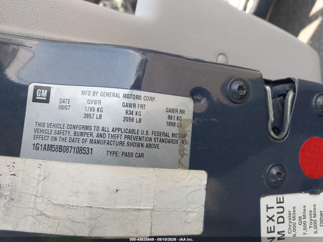 Продаж на аукціоні авто 2008 Chevrolet Cobalt Sport, vin: 1G1AM58B087108531, номер лоту: 45835949