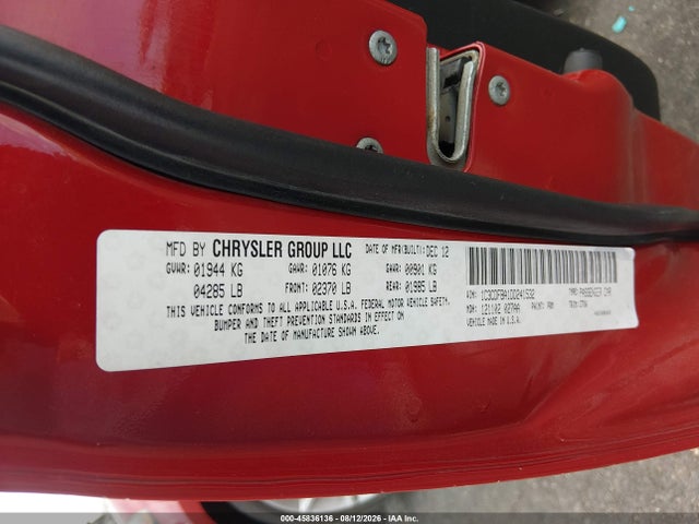 45836136 :رقم المزاد ، 1C3CDFBA1DD241532 vin ، 2013 Dodge Dart Rallye مزاد بيع