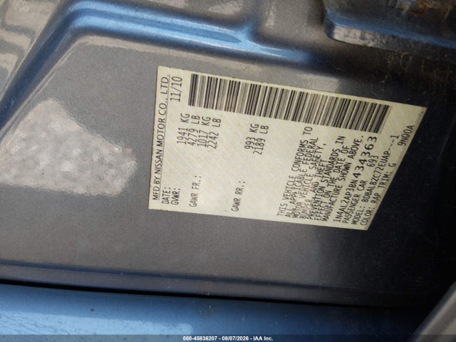 Продаж на аукціоні авто 2011 Nissan Altima 2.5 S, vin: 1N4AL2AP3BN434363, номер лоту: 45836207