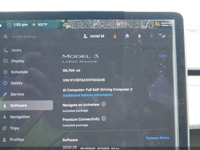 2017 Tesla Model 3 Long Range/standard მანქანა იყიდება აუქციონზე, vin: 5YJ3E1EA1HF003248, აუქციონის ნომერი: 45836228