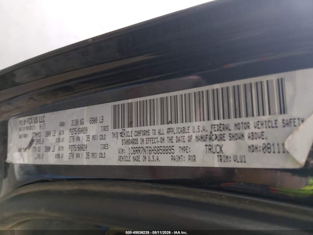 45836239 :رقم المزاد ، 1C6RR7NT6HS858895 vin ، 2017 Ram 1500 مزاد بيع