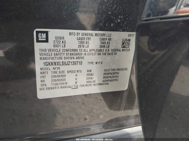 Продажа на аукционе авто 2018 Gmc Acadia Denali, vin: 1GKKNXLS9JZ139710, номер лота: 45836245