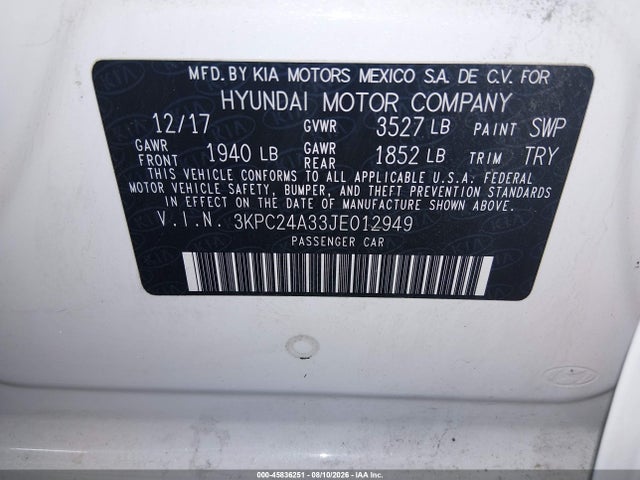 3KPC24A33JE012949 Hyundai ACCENT SE