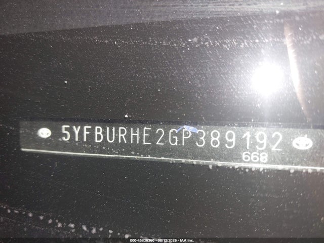 Продаж на аукціоні авто 2016 Toyota Corolla S Plus, vin: 5YFBURHE2GP389192, номер лоту: 45836360