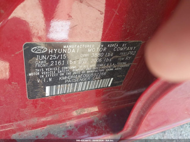 Hyundai Elantra Value Edition 2016 KMHDH4AE0GU592266 Image 9