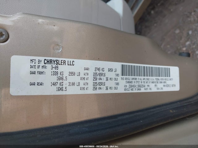 Продажа на аукционе авто 2009 Dodge Grand Caravan Sxt, vin: 2D8HN54119R663540, номер лота: 45836600