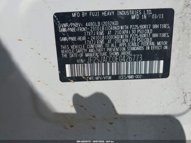 Продаж на аукціоні авто 2014 Subaru Forester 2.5i Premium, vin: JF2SJACC0EG426773, номер лоту: 45836787