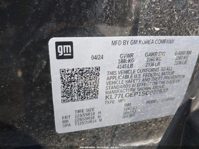 Продаж на аукціоні авто 2025 Chevrolet Trax Fwd 1rs, vin: KL77LGEP1SC027937, номер лоту: 45836805