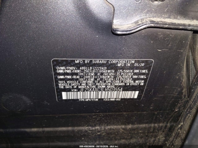 Продажа на аукционе авто 2020 Subaru Forester Touring, vin: JF2SKAXC3LH503554, номер лота: 45836856