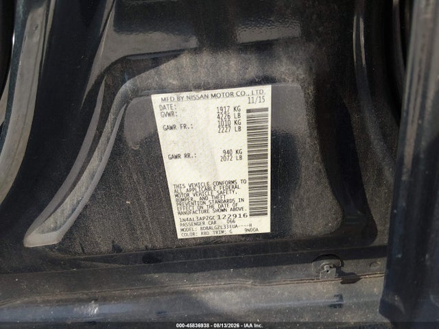 Nissan Altima 2.5 S 2016 1N4AL3AP2GC122916 Image 9
