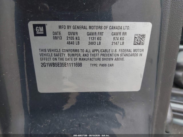 Chevrolet Impala Limited Ltz 2014 2G1WC5E31E1145134 Image 9