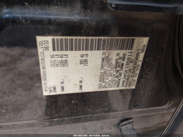 Продаж на аукціоні авто 2010 Nissan Altima 3.5 Sr, vin: 1N4BL2AP1AC190811, номер лоту: 45837269