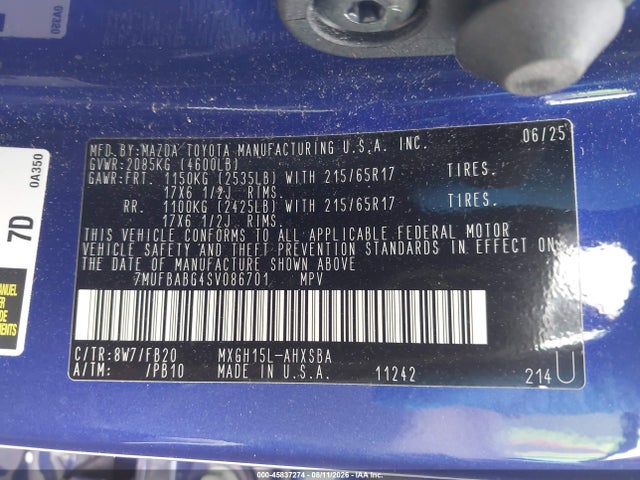 7MUFBABG4SV086701 Toyota Corolla Cross Hybrid Se