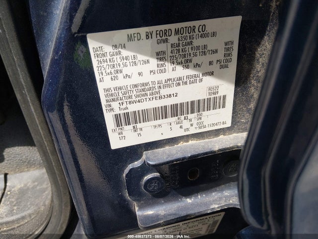 Продажа на аукционе авто 2015 Ford F-450 Xl, vin: 1FT8W4DTXFEB33812, номер лота: 45837373