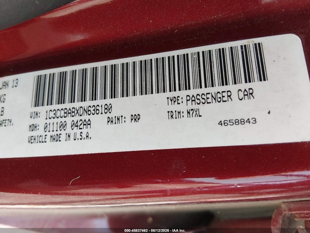 Aukcja sprzedaży 2013 Chrysler 200 Lx, vin: 1C3CCBABXDN636180, numer aukcji: 45837462