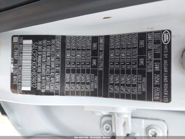 Продажа на аукционе авто 2019 Land Rover Discovery Sport Se, vin: SALCP2FX0KH828832, номер лота: 45837480