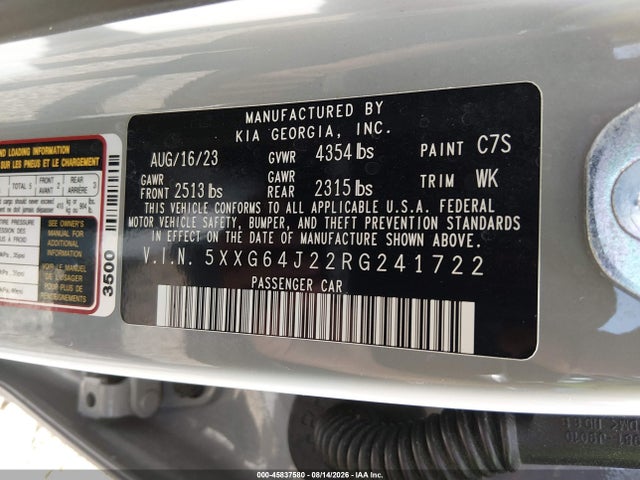 Продаж на аукціоні авто 2024 Kia K5 Gt-line, vin: 5XXG64J22RG241722, номер лоту: 45837580