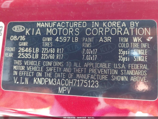 KIA Sportage Lx 2017 KNDPM3AC0H7175123 Image 9