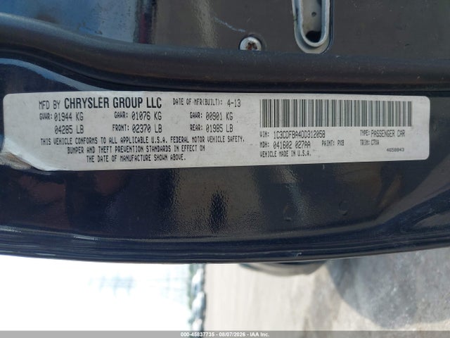 Продажа на аукционе авто 2013 Dodge Dart Sxt, vin: 1C3CDFBA4DD312058, номер лота: 45837735