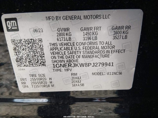Продажа на аукционе авто 2023 Chevrolet Traverse Fwd Rs, vin: 1GNERJKW8PJ279941, номер лота: 45837746