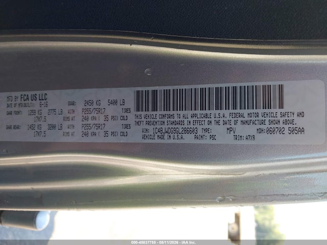 Продаж на аукціоні авто 2016 Jeep Wrangler Unlimited Sport, vin: 1C4BJWDG9GL286603, номер лоту: 45837755