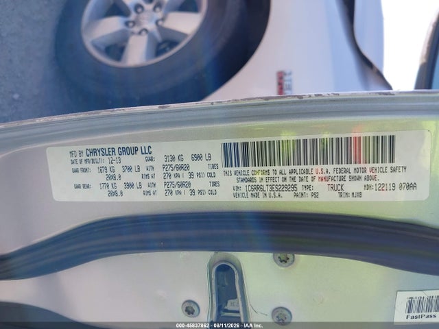 2014 Ram 1500 Lone Star მანქანა იყიდება აუქციონზე, vin: 1C6RR6LT3ES229295, აუქციონის ნომერი: 45837862