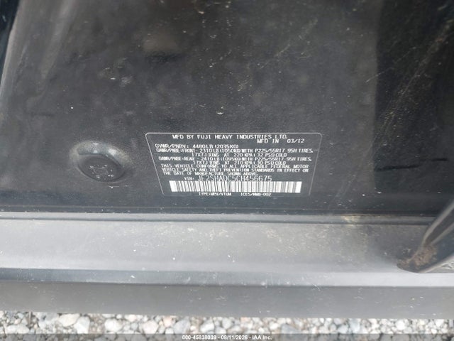 45838039 :رقم المزاد ، JF2SHADC5CH456675 vin ، 2012 Subaru Forester 2.5x Premium مزاد بيع