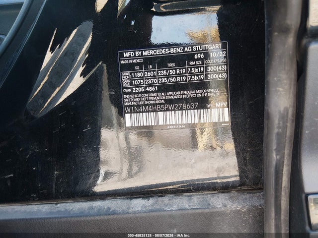 Aukcja sprzedaży 2023 Mercedes-benz Glb 250 4matic, vin: W1N4M4HB5PW278637, numer aukcji: 45838128