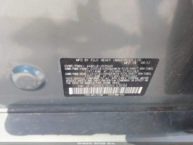 Продаж на аукціоні авто 2013 Subaru Forester 2.5x Premium, vin: JF2SHADC9DH430694, номер лоту: 45838153