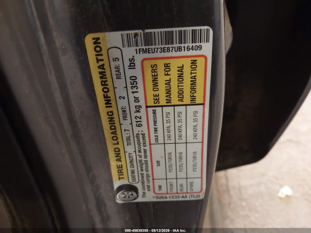 Aukcja sprzedaży 2007 Ford Explorer Xlt, vin: 1FMEU73E87UB16409, numer aukcji: 45838358