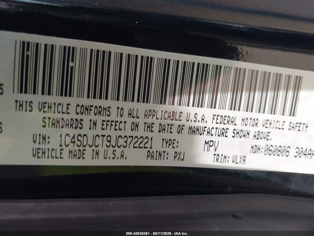 Продаж на аукціоні авто 2018 Dodge Durango R/t Awd, vin: 1C4SDJCT9JC372221, номер лоту: 45838361