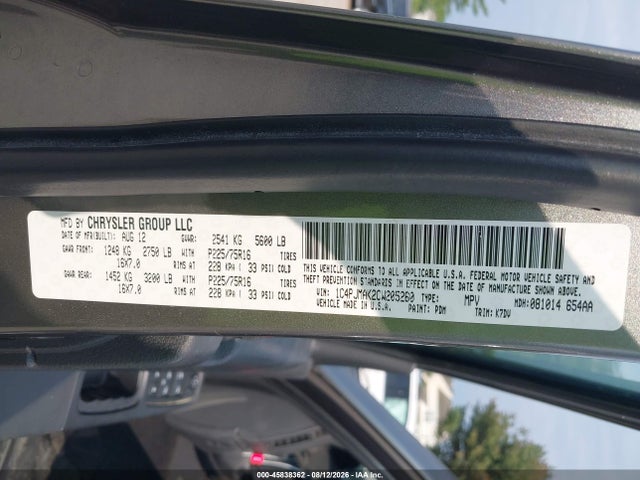 Aukcja sprzedaży 2012 Jeep Liberty Sport, vin: 1C4PJMAK2CW205260, numer aukcji: 45838362