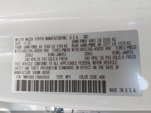 Aukcja sprzedaży 2026 Mazda Cx-50 2.5 S Premium, vin: 7MMVABDL1TN460858, numer aukcji: 45838430