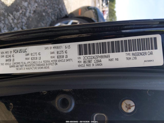 Aukcja sprzedaży 2015 Dodge Challenger Sxt, vin: 2C3CDZAG5FH869669, numer aukcji: 45838482
