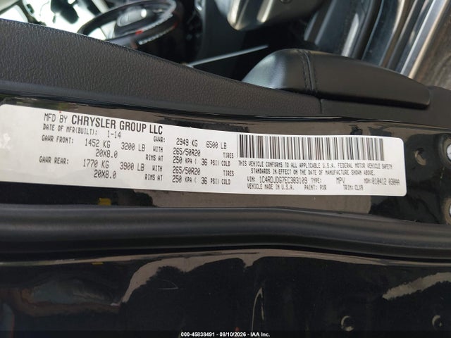 45838491 :رقم المزاد ، 1C4RDJDG7EC383109 vin ، 2014 Dodge Durango Limited مزاد بيع