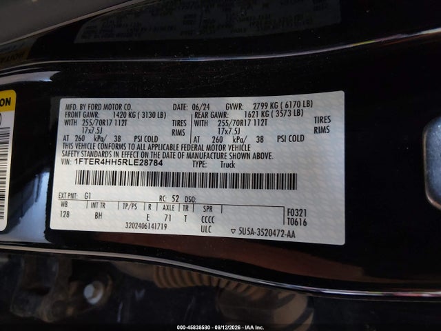 Продажа на аукционе авто 2024 Ford Ranger Xlt, vin: 1FTER4HH5RLE28784, номер лота: 45838580