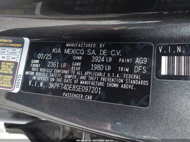 KIA K4 Lxs 2025 3KPFT4DE8SE097201 Image 9