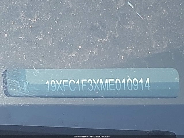 2021 Honda Civic Ex მანქანა იყიდება აუქციონზე, vin: 19XFC1F3XME010914, აუქციონის ნომერი: 45838869