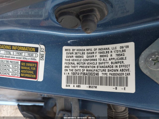 Продаж на аукціоні авто 2010 Honda Civic Lx, vin: 19XFA1F56AE002246, номер лоту: 45838974