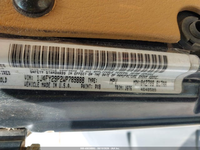 Aukcja sprzedaży 1998 Jeep Wrangler Se, vin: 1J4FY29P2WP789888, numer aukcji: 45838993
