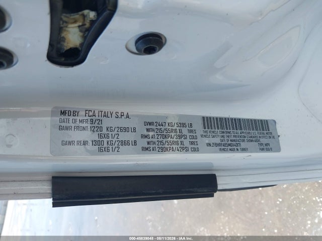 Aukcja sprzedaży 2021 Ram Promaster City Tradesman, vin: ZFBHRFAB5M6V40171, numer aukcji: 45839048