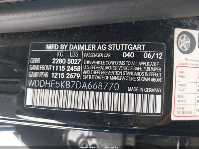 Продажа на аукционе авто 2013 Mercedes-benz E 350, vin: WDDHF5KB7DA668770, номер лота: 45839109