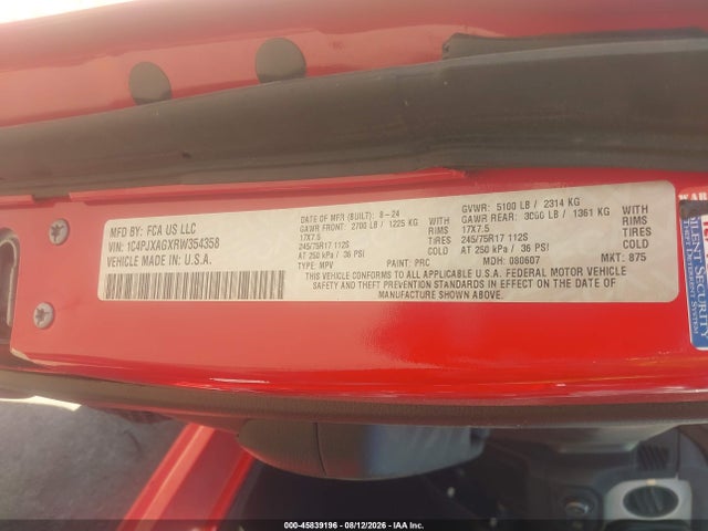 Aukcja sprzedaży 2024 Jeep Wrangler 2-door Sport 4x4, vin: 1C4PJXAGXRW354358, numer aukcji: 45839196