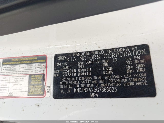 KIA Soul 2016 KNDJN2A25G7363025 Image 9