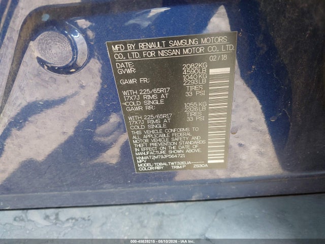 Nissan ROGUE SV 2018 KNMAT2MT9JP564721 Image 9