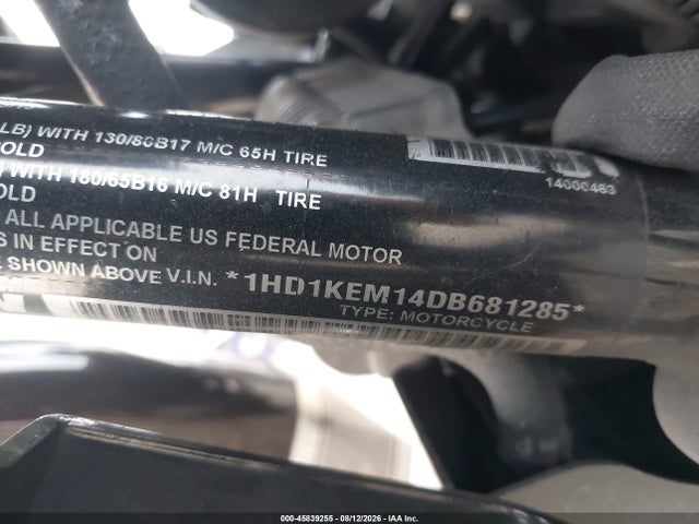 Продаж на аукціоні авто 2013 Harley-davidson Flhtk Electra Glide Ultra Ltd, vin: 1HD1KEM14DB681285, номер лоту: 45839255