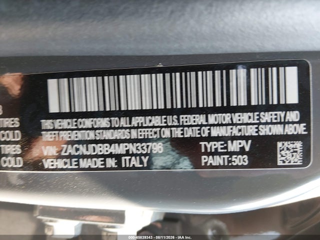 Auction sale of the 2021 Jeep Renegade Latitude 4x4, vin: ZACNJDBB4MPN33796, lot number: 45839343