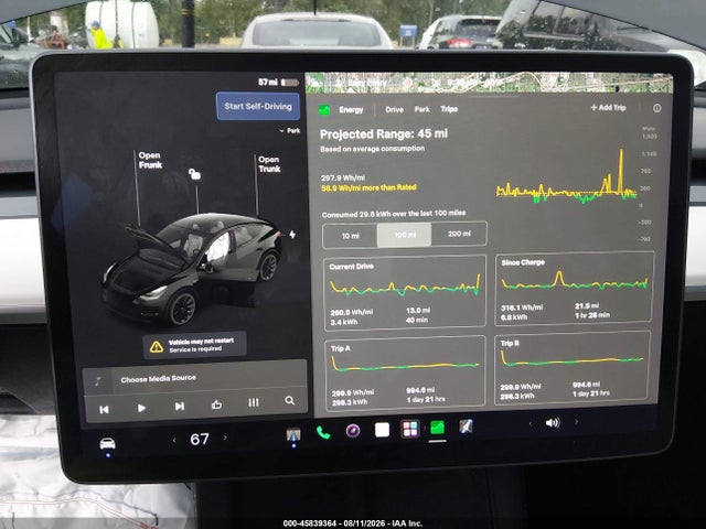 2021 Tesla Model Y Long Range Dual Motor All-wheel Drive მანქანა იყიდება აუქციონზე, vin: 5YJYGDEE2MF130606, აუქციონის ნომერი: 45839364